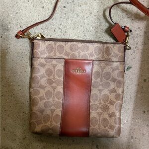 Coach Tan and Brown Crossbody Bag